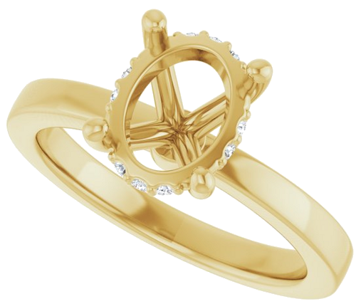 Sužadėtuvių Žiedas „Hidden Halo-Style“ 14k yellow gold Oval 9mm x 7mm (5)
