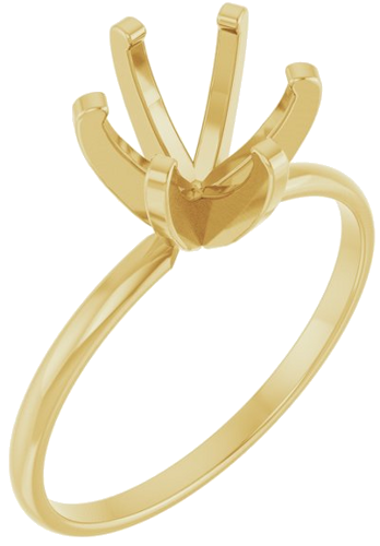 14K Yellow 7.4 mm Round Solitaire Engagement Ring Mounting (1)