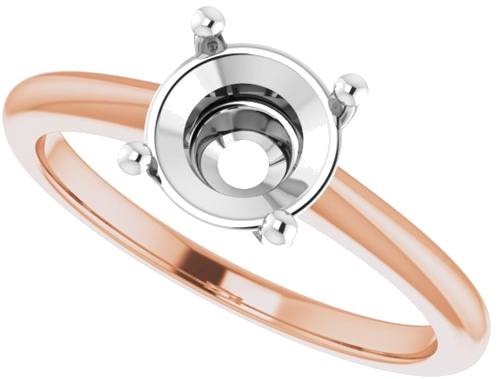 Sužadėtuvių Žiedas „Solitaire“ 14k rose/white gold Round 7mm (5)