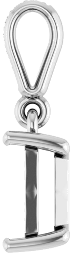 Pakabukas „Accented“ 14k white gold Emerald 8mm x 6mm (3)