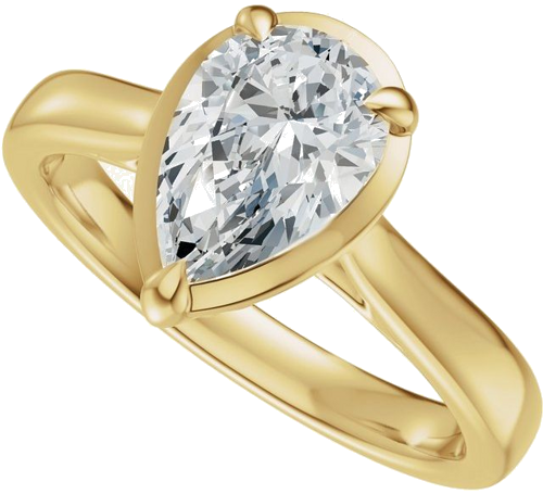Sužadėtuvių Žiedas „Claw-Prong Solitaire Bezel-Style“ 14k yellow gold Pear 9mm x 6mm (5)