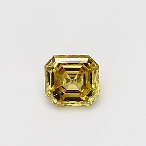 0.31 carat Fancy Vivid  Yellow-SI2 Natūralus Asscher Deimantas (1)