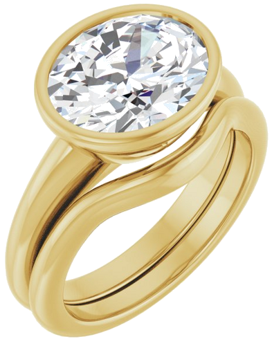 Sužadėtuvių Žiedas „Bezel-Set Solitaire“ 14k yellow gold Oval 11mm x 9mm (6)