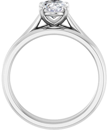 14K White 8x6 mm Oval Solitaire Engagement Ring Mounting (7)