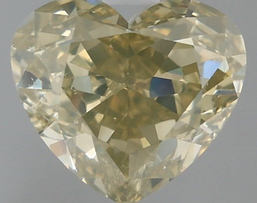3.01 carat Fancy Brownish Greenish Yellow-SI1 Natūralus Heart Deimantas (1)