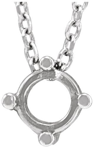 Pakabukas „Round 4-Prong Cabochon“ 14k white gold Round 6mm (1)