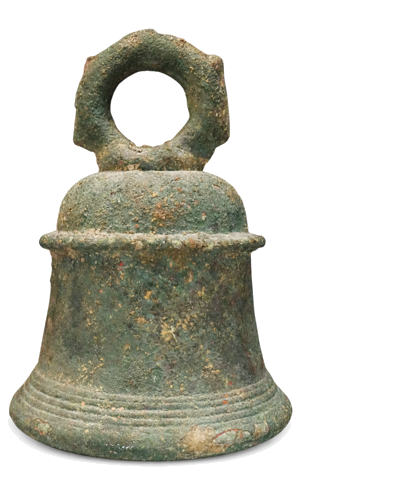 Buddhist temple bronze bell, Khmer Empire, 12th–13th century (1)