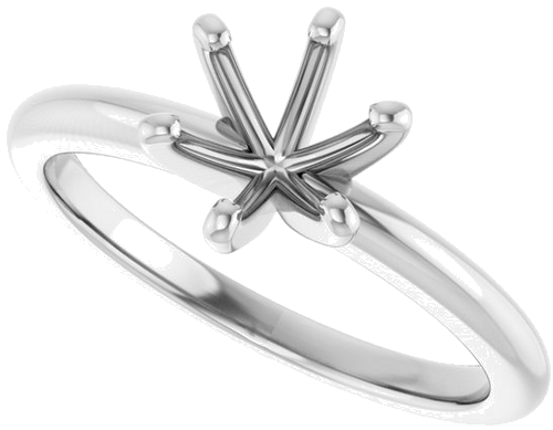 Sužadėtuvių Žiedas „Solitaire“ 18k white gold Round 6.5mm (5)