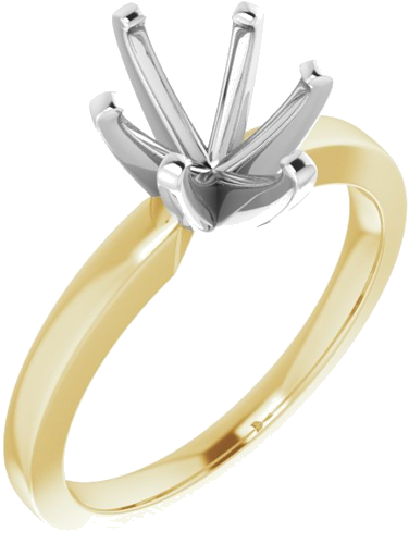 Sužadėtuvių Žiedas „Solitaire“ 585 Baltojo Ir Geltonojo Aukso Oval 9mm x 7mm (1)