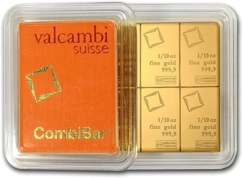 10 x 1/10 oz CombiBar™ Investīciju zelta stieņis Valcambi (1)