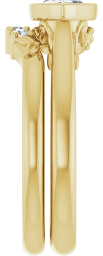 Sužadėtuvių Žiedas „Bezel-Set“ 585 Geltonojo Aukso Marquise 10mm x 5mm (9)