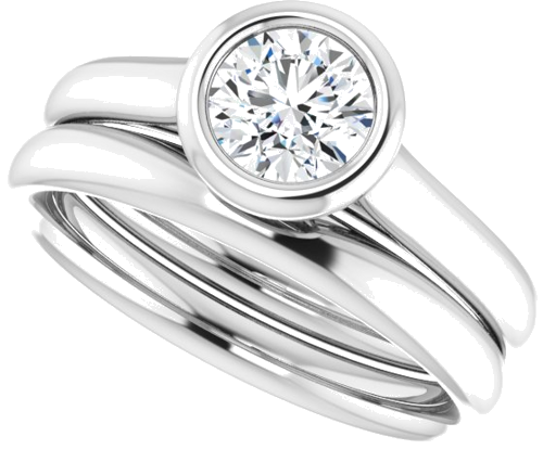 14K White  5.5 mm Round Solitaire Engagement Ring Mounting (10)