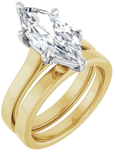 Sužadėtuvių Žiedas „Claw-Prong“ 14k yellow/white gold Marquise 15mm x 7mm (6)