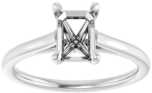 Sužadėtuvių Žiedas „Claw-Pong“ 14k white gold Emerald 7mm x 5mm (3)