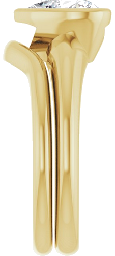 Sužadėtuvių Žiedas „Bezel-Set Solitaire“ 14k yellow gold Heart 8mm (9)