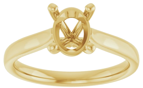 Sužadėtuvių Žiedas „Solitaire“ 750 Geltonojo Aukso Oval 8mm x 6mm (3)