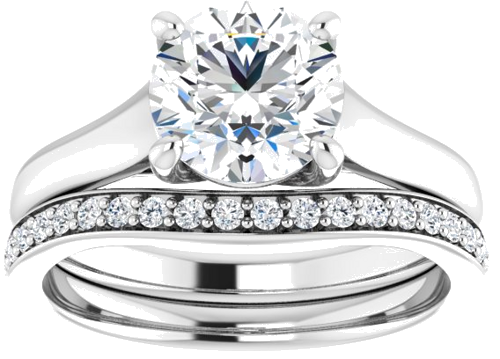 14K White 7.4 mm Round Solitaire Engagement Ring Mounting (8)