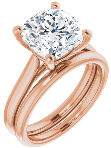 Sužadėtuvių Žiedas 14k rose gold Cushion 9mm (6)