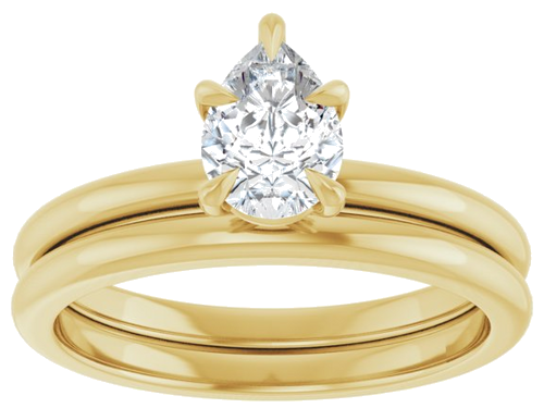 14K Yellow 7x5 mm Pear Solitaire Engagement Ring Mounting (8)