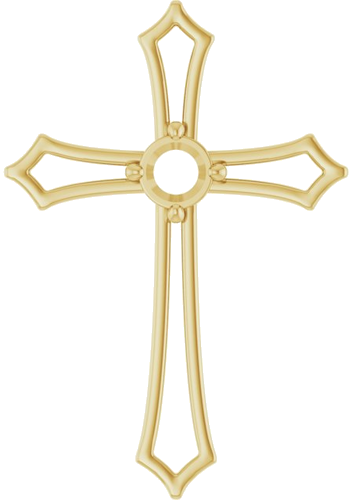 Pakabukas „Accented Cross“ 14k yellow gold Round 4.1mm (1)