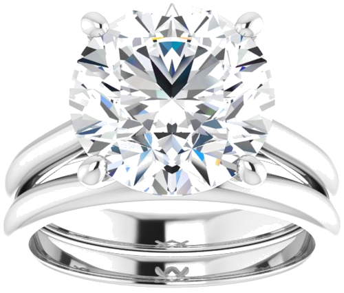 Sužadėtuvių Žiedas „Solitaire“ 14k white gold Round 11mm (8)
