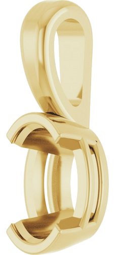 Pakabukas „Half-Bezel Solitaire“ 585 Geltonojo Aukso Oval 6mm x 4mm (2)