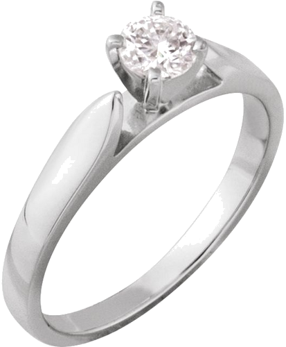 14K White 4.5 mm Round Engagement Ring Mounting (3)