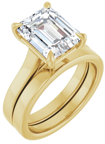 Sužadėtuvių Žiedas „Claw-Prong“ 14k yellow gold Emerald 10mm x 8mm (6)