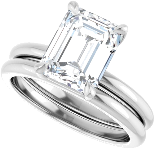 Sužadėtuvių Žiedas 950 Platinos Emerald 9mm x 7mm (10)