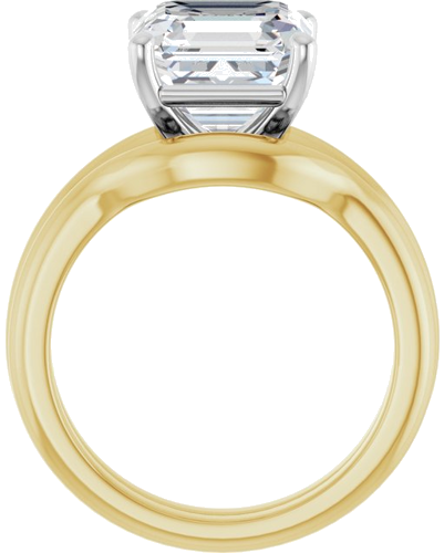 Sužadėtuvių Žiedas 14k yellow/white gold Asscher 9mm (7)