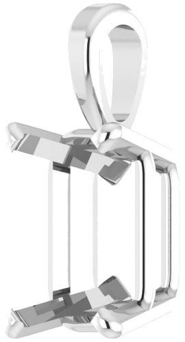 Pakabukas „Emerald 4-Prong Solitaire“ 417 Baltojo Aukso Emerald 8.5mm x 6mm (2)