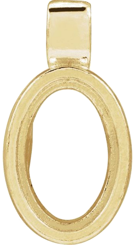 14K Yellow 6x4 mm Oval Bezel-Set Cabochon Pendant Mounting (1)