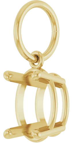 Pakabukas „Solitaire Charm“ 14k yellow gold Oval 8mm x 6mm (2)