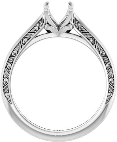 Sužadėtuvių Žiedas „Solitaire Sculptural“ 950 Platinos Oval 8mm x 6mm (2)