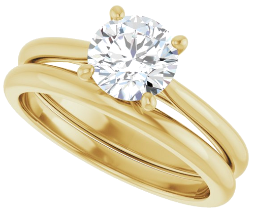 14K Yellow 6.5 mm Round Solitaire Engagement Ring Mounting (10)