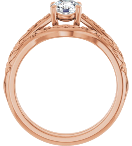 Sužadėtuvių Žiedas „Solitaire“ 10k rose gold Round 5.5mm (7)