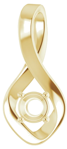 Pakabukas „Infinity-Inspired“ 585 Geltonojo Aukso Round 4.4mm (1)