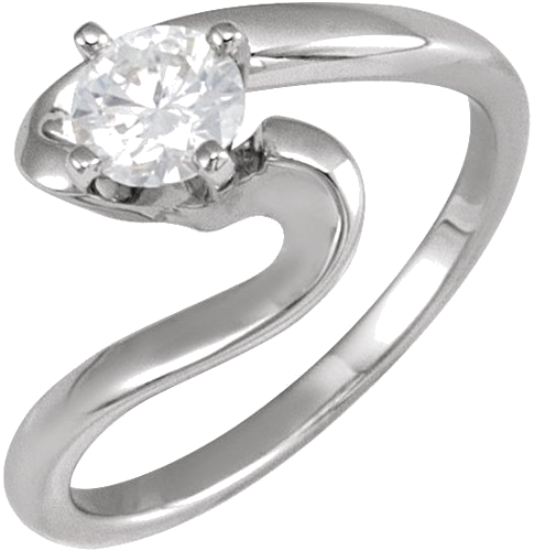 Sužadėtuvių Žiedas „Solitaire Bypass“ 14k white gold Round 5.2mm (1)