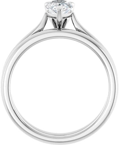 Sužadėtuvių Žiedas „Solitaire“ 585 Baltojo Aukso Pear Shape 8mm x 5mm (7)