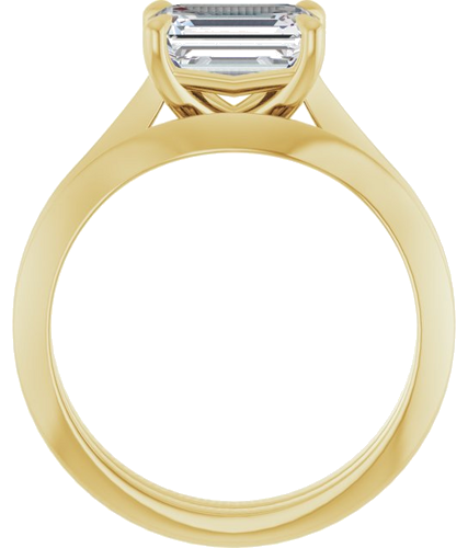 Sužadėtuvių Žiedas „Claw-Prong Solitaire“ 10k yellow gold Emerald 8mm x 6mm (7)