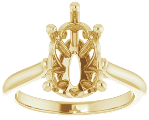 Sužadėtuvių Žiedas „Solitaire“ 14k yellow gold Pear 12mm x 8mm (3)