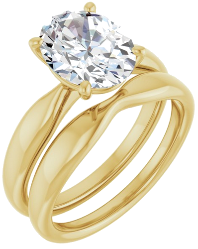 Sužadėtuvių Žiedas 14k yellow gold Oval 10mm x 8mm (6)