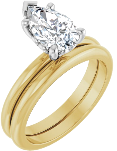 Sužadėtuvių Žiedas „Solitaire“ 14k yellow/white gold Pear 10mm x 6mm (6)