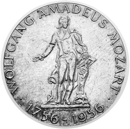 25 šiliņi Mocarts 1956 Austrija sudraba monēta (1)