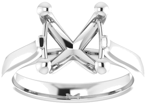 14K White 11x9 mm Oval Engagement Ring Mounting (3)