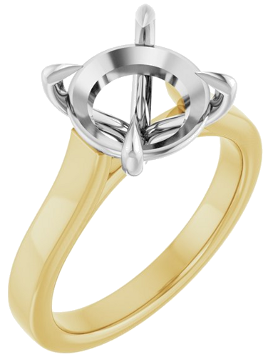 Sužadėtuvių Žiedas „Claw-Prong“ 14k yellow/white gold Round 10mm (1)