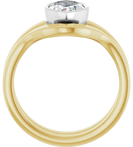 Sužadėtuvių Žiedas „Bezel-Set Solitaire“ 14k yellow/white gold Marquise 12mm x 6mm (7)