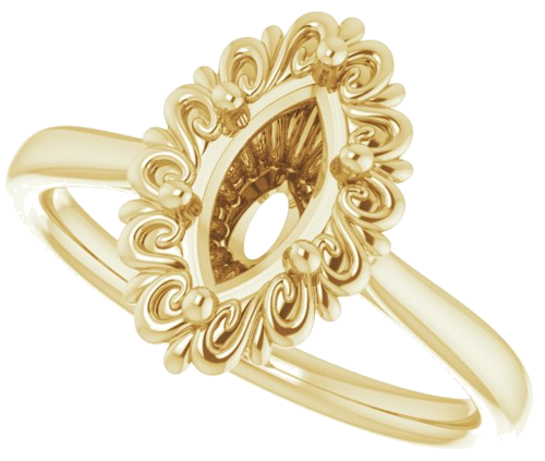 Sužadėtuvių Žiedas „Solitaire“ 14k yellow gold Marquise 9mm x 4.5mm (5)
