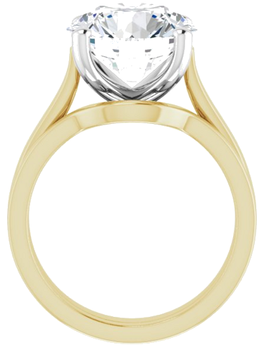 Sužadėtuvių Žiedas 14k yellow/white gold Round 11mm (7)