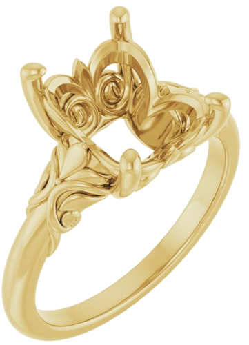 Sužadėtuvių Žiedas „Solitaire“ 18k yellow gold Emerald 10mm x 8mm (1)